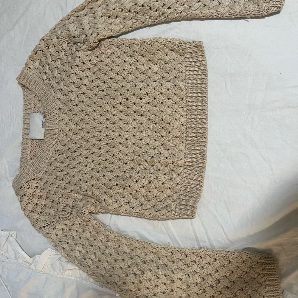 3.1 Phillip Lim Beige Open-Knit Cotton Sweater – Size S